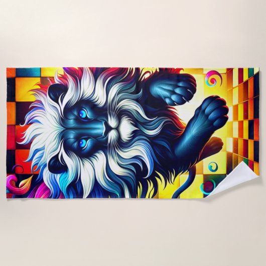 Artsy Lion strandlaken (Voorkant)