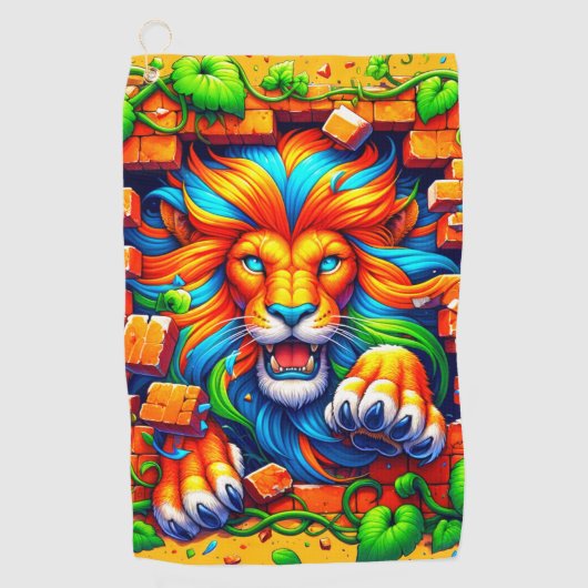 Artsy Lions Golfhanddoek (Voorkant)