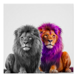 Artsy Lions Perfect Poster
