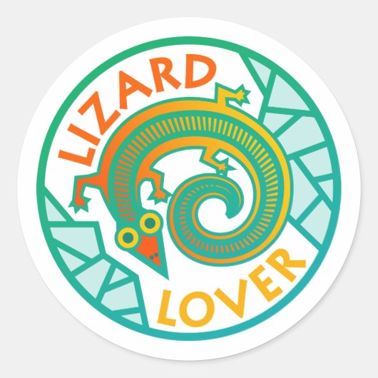Artsy Lizard Lover Ronde Sticker (Voorkant)