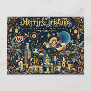 Artsy Los Angeles, Californië, Prettig kerstfeest Briefkaart