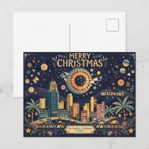 Artsy Los Angeles, Californië Prettig kerstfeest Briefkaart
