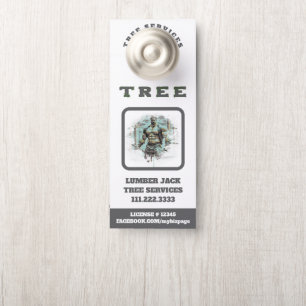 *~* Artsy Lumber Jack Tree Services QR Deur Deurhanger