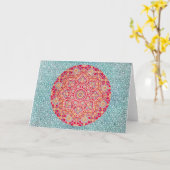 Artsy Mandala Pattern over Pattern Art Note Kaart (Gele Bloem)
