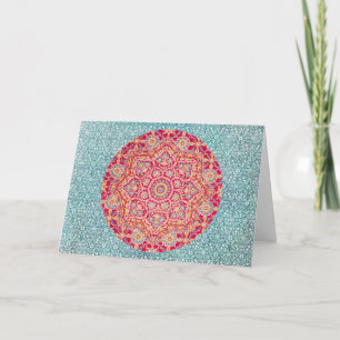 Artsy Mandala Pattern over Pattern Art Note Kaart 