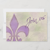 Artsy Mardi Gras Wedding Event New Orleans Invite Kaart (Voorkant)