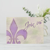 Artsy Mardi Gras Wedding Event New Orleans Invite Kaart (Staand voorkant)