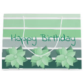 Artsy Mint Green Floral Accented Groot Cadeauzakje (Voorkant)