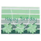 Artsy Mint Green Floral Accented Groot Cadeauzakje (Achterkant)