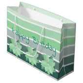 Artsy Mint Green Floral Accented Groot Cadeauzakje (Voorkant Gekanteld)