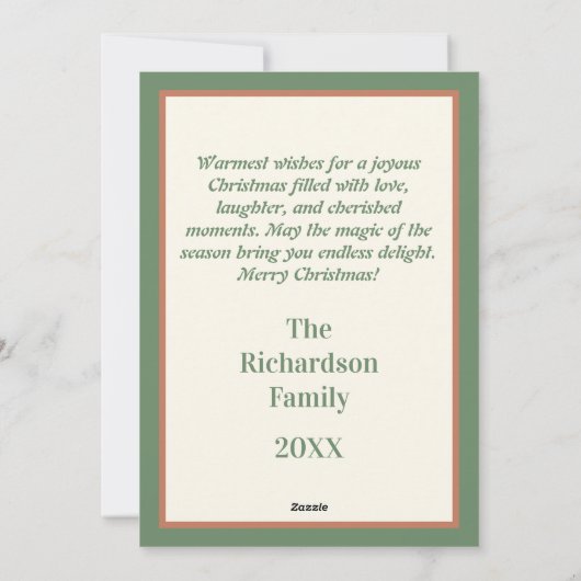 Artsy Mixed Media Kerstboom Vreugde Feestdagenkaart (Achterkant)