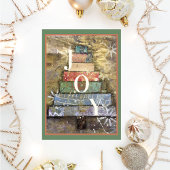 Artsy Mixed Media Kerstboom Vreugde Feestdagenkaart