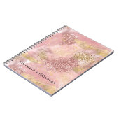 Artsy Modern Abstract Blush Pink Glitter Paint Notitieboek (Linkerzijde)