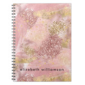 Artsy Modern Abstract Blush Pink Glitter Paint Notitieboek (Voorkant)