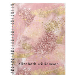 Artsy Modern Abstract Blush Pink Glitter Paint Notitieboek