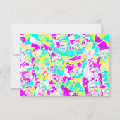 Artsy Modern Abstract Neon Acrylverf Splatter Save The Date (Achterkant)