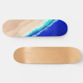 Artsy Modern Blue Blauwgroen Sandy Beach Waterverf Persoonlijk Skateboard (Horizontaal)