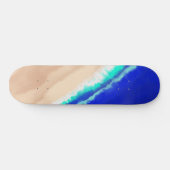Artsy Modern Blue Blauwgroen Sandy Beach Waterverf Persoonlijk Skateboard (Horizontaal)