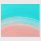 Artsy Modern Coral Blue Brushstroke Gradient Cadeaupapier (Vlak)