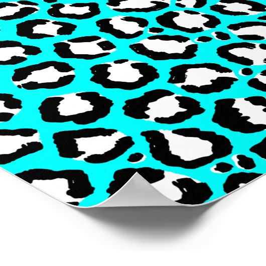 Artsy Modern Cyan Blue Leopard Animal Print (Hoek)