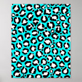 Artsy Modern Cyan Blue Leopard Animal Print (Voorkant)