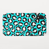 Artsy Modern Cyan Blue Leopard Animal Print Case-Mate iPhone Case (Achterkant (horizontaal))
