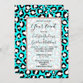 Artsy Modern Cyan Blue Leopard Animal Print Kaart (Voorkant / Achterkant)