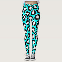 Artsy Modern Cyan Blue Leopard Animal Print