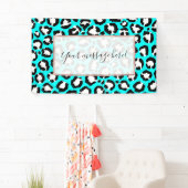 Artsy Modern Cyan Blue Leopard Animal Print Spandoek (Insitu)