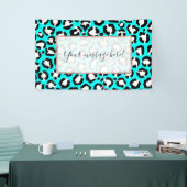 Artsy Modern Cyan Blue Leopard Animal Print Spandoek (Beurs)