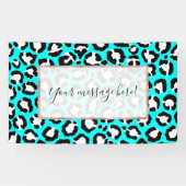 Artsy Modern Cyan Blue Leopard Animal Print Spandoek (Horizontaal)