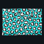 Artsy Modern Cyan Blue Leopard Animal Print Theedoek<br><div class="desc">Kunstmatige, moderne, trendy en meisjes zwart-wit met de hand getekend proefblad voor dierlijke afdrukken op een cyaan blauwe achtergrond. ***BELANGRIJKE ONTWERPNOOT: Voor om het even welk verzoek van het douaneontwerp zoals passende productverzoeken, kleurenveranderingen, plaatsingsveranderingen, of een ander veranderingsverzoek, te klikken gelieve op de knoop "CONTACT"of de ontwerper direct in lafemme.art@gmail.com...</div>