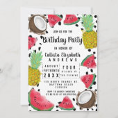 Artsy Modern Fruit Polka Dots Waterverf Verjaardag Kaart (Voorkant)