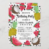 Artsy Modern Fruit Polka Dots Waterverf Verjaardag Kaart (Voorkant / Achterkant)