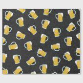 Artsy Modern Geel Zwart Waterverf Biersteins Cadeaupapier (Vlak)