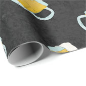 Artsy Modern Geel Zwart Waterverf Biersteins Cadeaupapier (Rol Hoek)