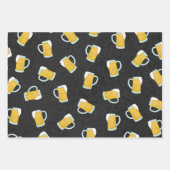 Artsy Modern Geel Zwart Waterverf Biersteins Inpakpapier Vel (Voorkant 3)