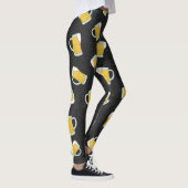 Artsy Modern Geel Zwart Waterverf Biersteins Leggings (Rechts)