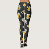 Artsy Modern Geel Zwart Waterverf Biersteins Leggings (Achterkant)