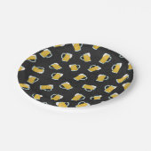 Artsy Modern Geel Zwart Waterverf Biersteins Papieren Bordje (Gekanteld)