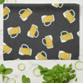 Artsy Modern Geel Zwart Waterverf Biersteins Theedoek (Gevouwen)