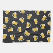 Artsy Modern Geel Zwart Waterverf Biersteins Theedoek (Horizontaal)