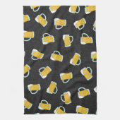 Artsy Modern Geel Zwart Waterverf Biersteins Theedoek (Verticaal)