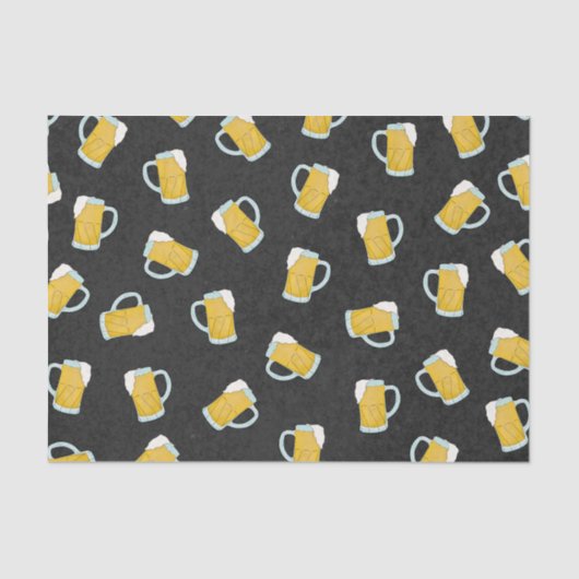 Artsy Modern Geel Zwart Waterverf Biersteins Tissuepapier (Voorkant)