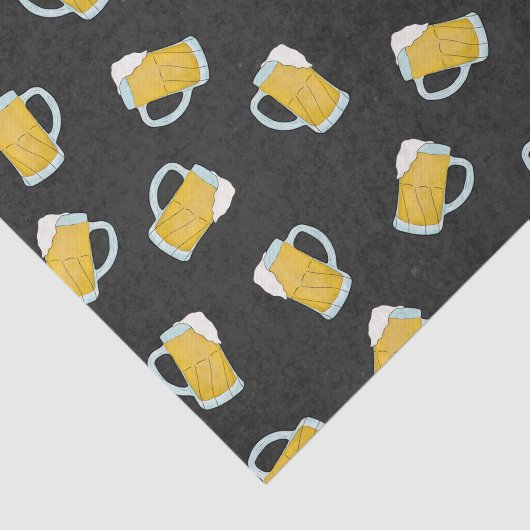 Artsy Modern Geel Zwart Waterverf Biersteins Tissuepapier (Detail)