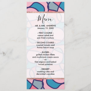 Artsy Modern Girly Koraal Blauw Abstract Geometris Menu