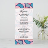 Artsy Modern Girly Koraal Blauw Abstract Geometris Menu (Staand voorkant)