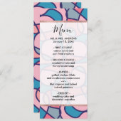 Artsy Modern Girly Koraal Blauw Abstract Geometris Menu (Voorkant / Achterkant)