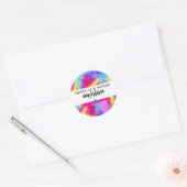 Artsy Modern Neon Colorful Rainbow Waterverf Ronde Sticker (Envelop)