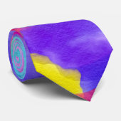 Artsy Modern Neon Colorful Rainbow Waterverf Stropdas (Opgerold)